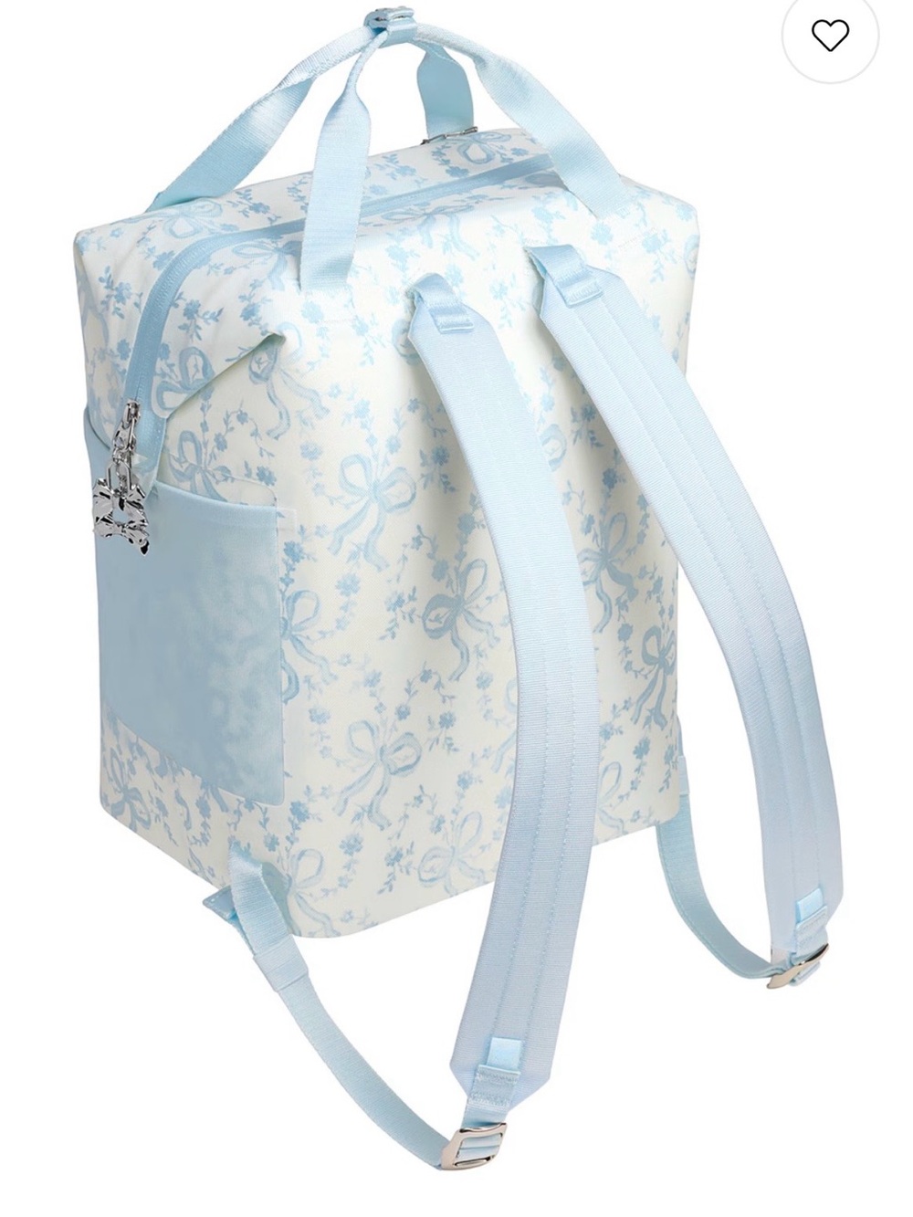 Madeleine Mini Tote Bag in Light Blue & Cream - Picture 7 of 8